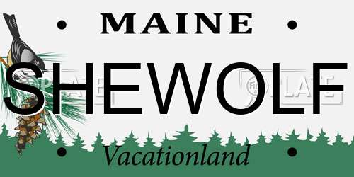 SHEWOLF Maine License Plate