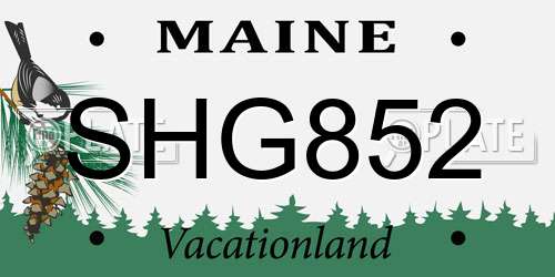 SHG852 Maine License Plate