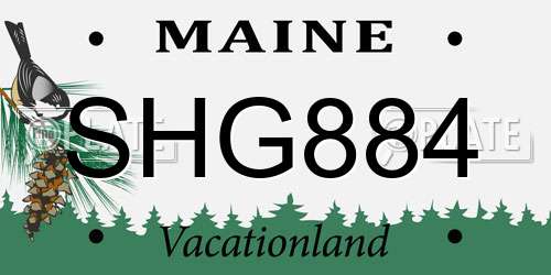 SHG884 Maine License Plate