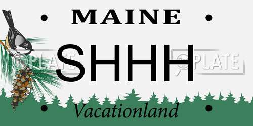 SHHH Maine License Plate