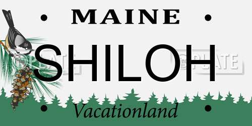 SHILOH Maine License Plate