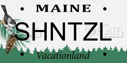 SHNTZL Maine License Plate