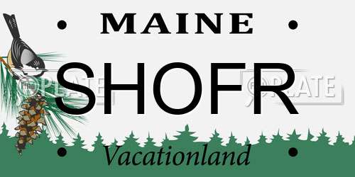 SHOFR Maine License Plate