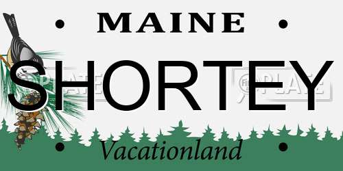 SHORTEY Maine License Plate