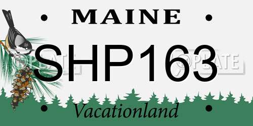 SHP163 Maine License Plate
