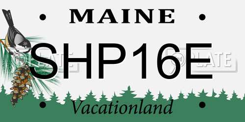 SHP16E Maine License Plate