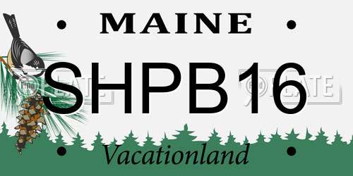 SHPB16 Maine License Plate
