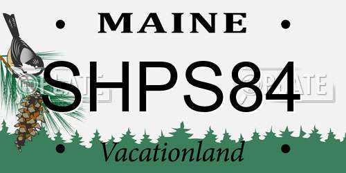 SHPS84 Maine License Plate