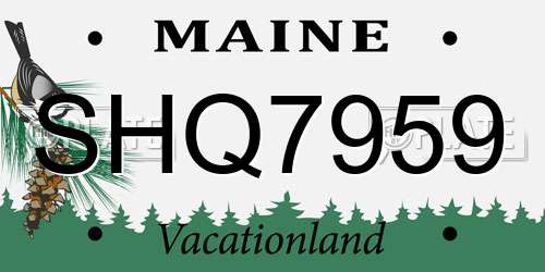 SHQ7959 Maine License Plate