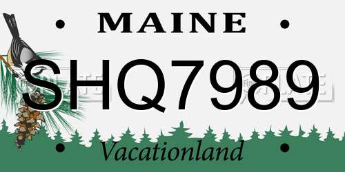 SHQ7989 Maine License Plate