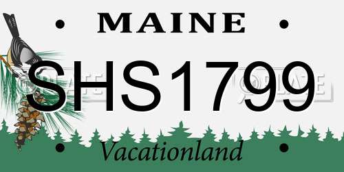 SHS1799 Maine License Plate
