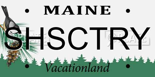SHSCTRY Maine License Plate