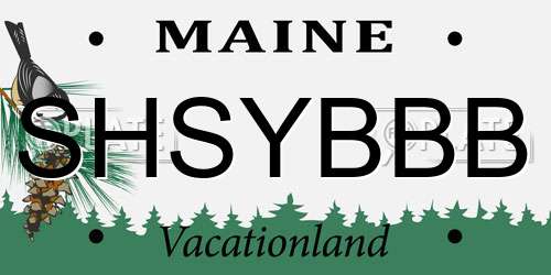 SHSYBBB Maine License Plate