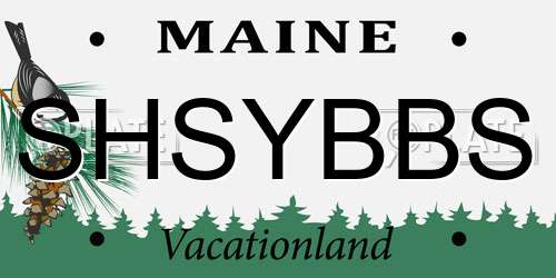 SHSYBBS Maine License Plate