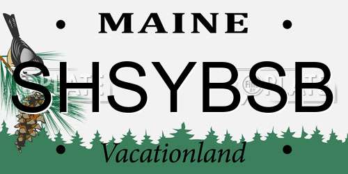 SHSYBSB Maine License Plate