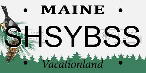 SHSYBSS Maine License Plate