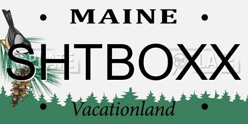 SHTBOXX Maine License Plate