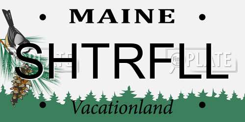 SHTRFLL Maine License Plate