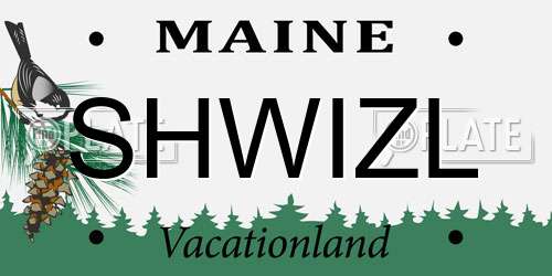 SHWIZL Maine License Plate