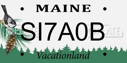 SI7A0B Maine License Plate
