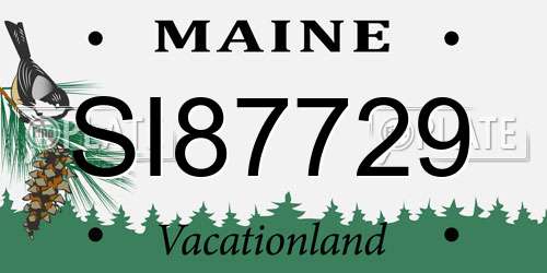 SI87729 Maine License Plate
