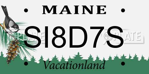 SI8D7S Maine License Plate