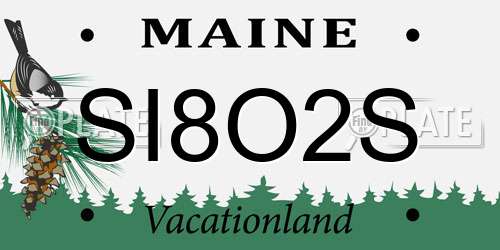 SI8O2S Maine License Plate