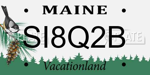 SI8Q2B Maine License Plate