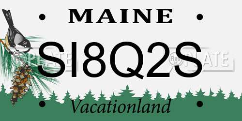 SI8Q2S Maine License Plate