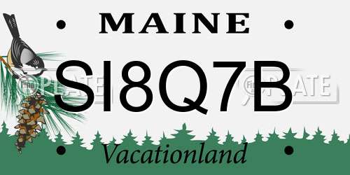 SI8Q7B Maine License Plate