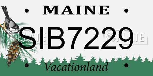 SIB7229 Maine License Plate