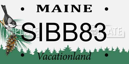 SIBB83 Maine License Plate