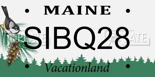 SIBQ28 Maine License Plate