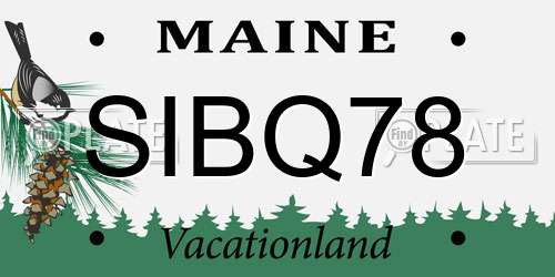 SIBQ78 Maine License Plate