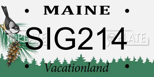 SIG214 Maine License Plate