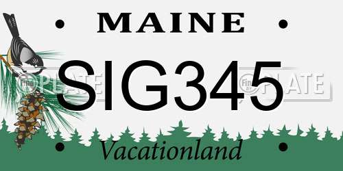 SIG345 Maine License Plate