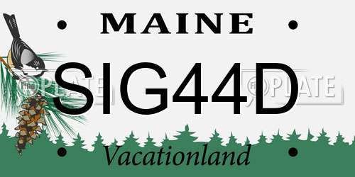 SIG44D Maine License Plate