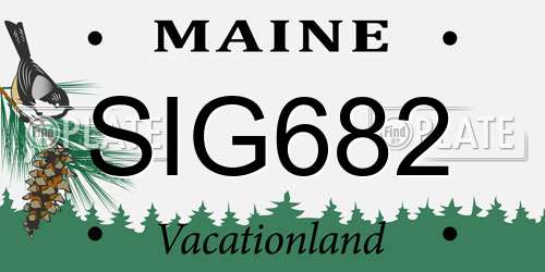 SIG682 Maine License Plate