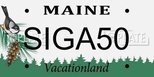 SIGA50 Maine License Plate