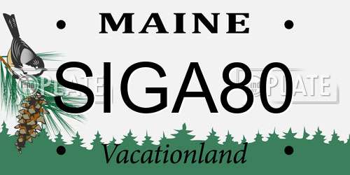 SIGA80 Maine License Plate