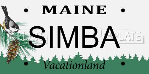 SIMBA Maine License Plate
