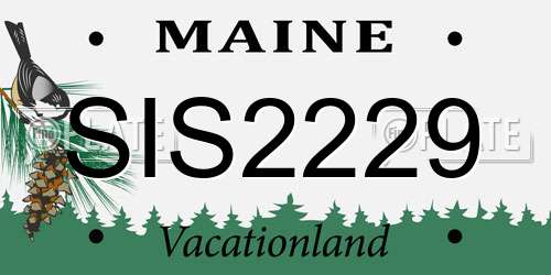 SIS2229 Maine License Plate