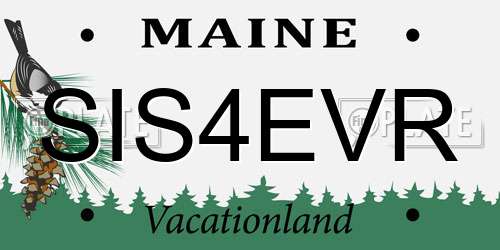 SIS4EVR Maine License Plate