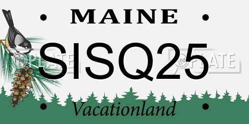 SISQ25 Maine License Plate