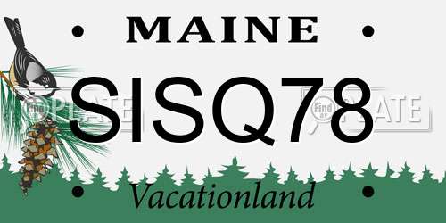 SISQ78 Maine License Plate