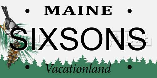 SIXSONS Maine License Plate