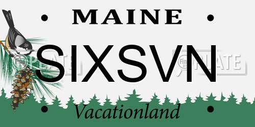 SIXSVN Maine License Plate