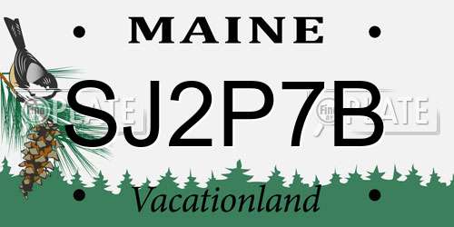 SJ2P7B Maine License Plate