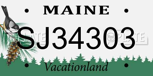 SJ34303 Maine License Plate