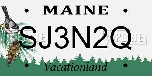 SJ3N2Q Maine License Plate